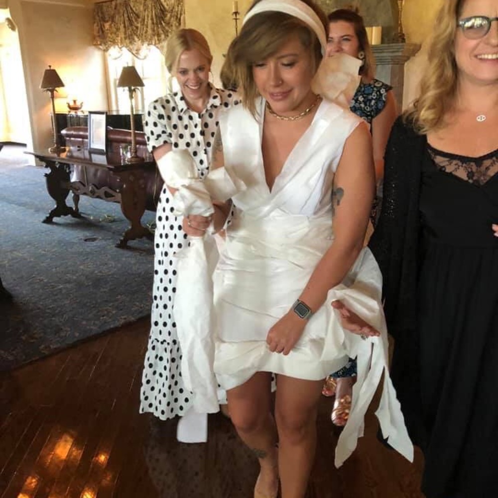 Sezane White Maxi Dress with Black Polka Dots - Picture 8 of 8